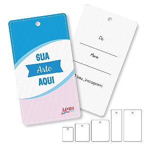 Tag Retangular com furo - Papel Off-Set - Impressão frente e verso