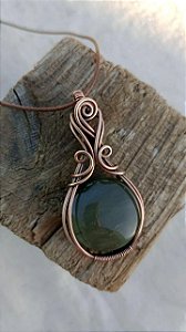 Colar com pingente de pedra Aragonita Verde