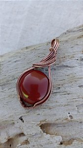 Colar com pingente artesanal chic de Jaspe Vermelho