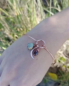 Bracelete Vicky em cobre com Pirita e Granada