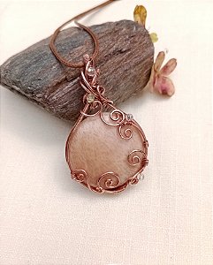 Colar feito à mão com pedra natural Amazonita