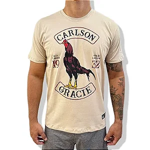 CAMISETA CARLSON GRACIE GALO DE BRIGA - BEGE