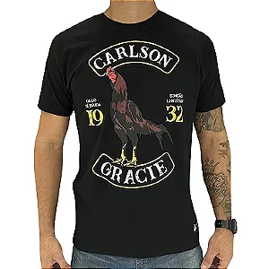 CAMISETA CARLSON GRACIE GALO DE BRIGA - PRETO