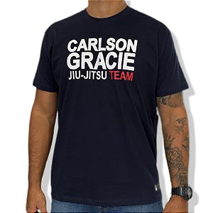 CAMISETA CARLSON GRACIE JJ TEAM - AZUL MARINHO