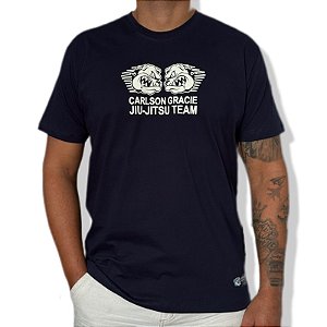 CAMISETA COLLAB CARLSON GRACIE NO MUTUCA - AZUL MARINHO
