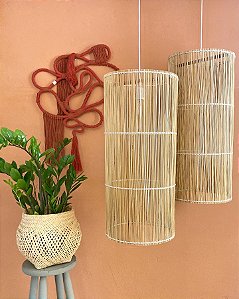 Luminária Pendente de Talo Cilindro | 35 cm x 70 cm