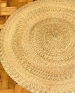 Tapete Aracati em Palha Carnaúba Multicolor | Redondo 100 cm