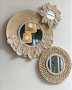 Composição de Espelhos Boho | 3 Peças