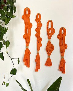 Adornos de Parede Fluid, Flow, Curves & Turn Laranja | Quarteto