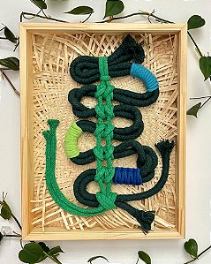 Escultura Peacock | em Moldura Caixa com Vidro 30 cm x 40 cm