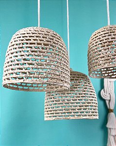 Luminária Curves Palha de Carnaúba | 3 Tamanhos