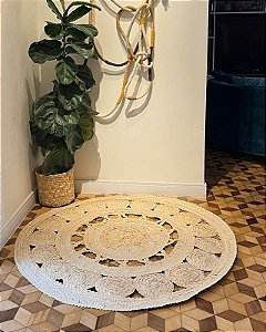 Tapete Aquiraz em Palha Carnaúba | Redondo 120 cm
