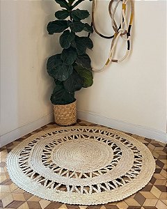Tapete Pacatuba em Palha Carnaúba | Redondo 120 cm