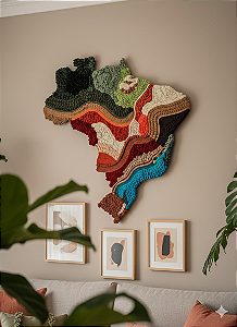 Painel de Parede Brasil em Fiber Art