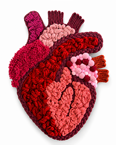 Painel de Parede Decorativo Pulse Heart | Fiber Art 20cm x 30cm