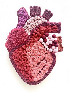 Painel de Parede Decorativo Pulse Heart | Fiber Art 20cm x 30cm
