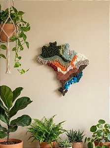 Painel de Parede Brasil em Fiber Art | 30cm x 30cm