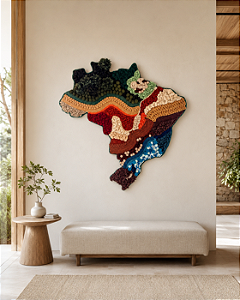 Painel de Parede Brasil em Fiber Art | 67cm x 70cm