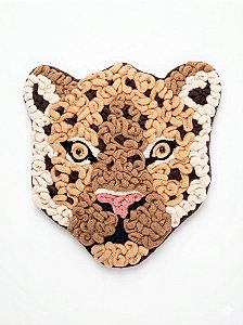 Painel de Parede Oncinha em Fiber Art | 23cm x 25cm