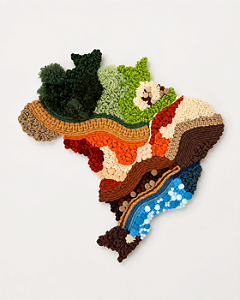 Painel de Parede Brasil em Fiber Art | 50cm x 50cm