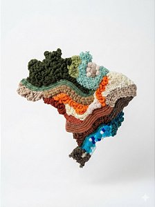Painel de Parede Brasil em Fiber Art | 50cm x 50cm
