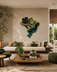 Painel de Parede Brasil Entre Raízes e Relevos | 95cm x 100cm