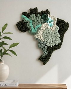 Painel de Parede Brasil Verde em Fiber Art | 25cm x 25cm