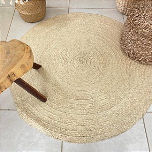 Tapete Boho em Palha de Carnaúba | Redondo 120 cm