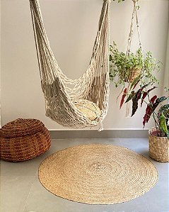 Tapete Boho em Palha de Carnaúba | Redondo 100 cm