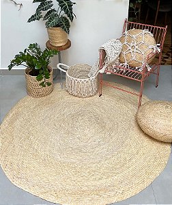 Tapete Boho em Palha de Carnaúba | Redondo 160 cm