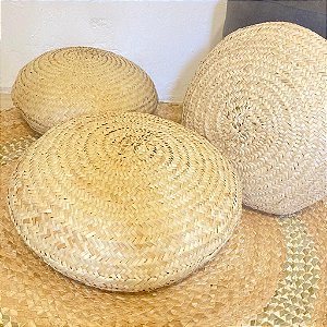 Almofada Rendonda em Palha de Carnaúba | 50 cm