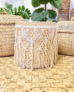 Cesto Alecrim em Palha de Carnaúba com Macrame