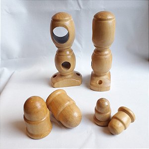 SUPORTE DUPLO EM MADEIRA 21/32MM FECHADO MARFIM