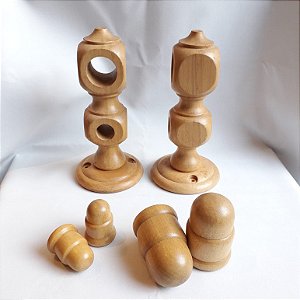 SUPORTE DUPLO EM MADEIRA 21/32MM FECHADO MARFIM