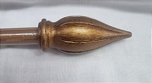 PONTEIRA PINHA EM MADEIRA P/ VARÃO 32MM OURO VELHO