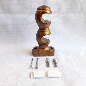 SUPORTE DUPLO  EM MADEIRA 21/21 MM ABERTO  OURO VELHO