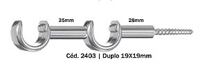 SUPORTE DUPLO PARA VARÃO DE METAL 19 X 19MM