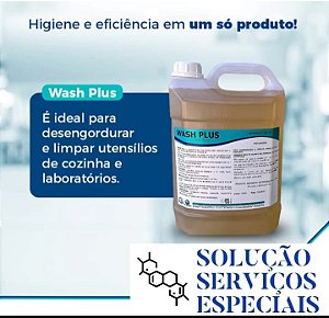 WASH PLUS - Detergente para louças e equio. laboratório