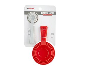Kit Medidor com Colher e Xicaras em plástico com 9 peças Unyhome