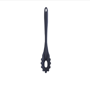 Pegador de Macarrão em Silicone Maciço 28 cm Preto - UnyHome