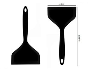 Jogo de Duas  Espátulas Larga Silicone Cabo Maciço 25,8 cm  Livre de BPA UNYHOME