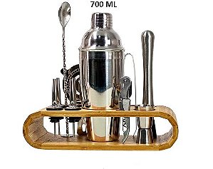 Kit Bartender Stylus Profissional com 12 Peças em Aço Inox UnyHome.