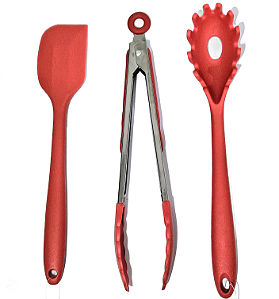 Jogo 3 Peças - Pegador de Macarrão, Pinça Multiuso para Salada e Espátula Diagonal  Unyhome