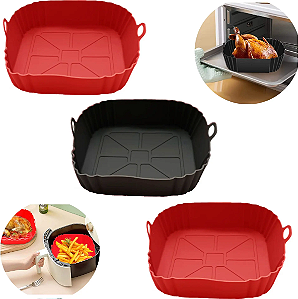 KIT 3 Forros para Air Fryer 4L Quadrada Silicone - UnyHome