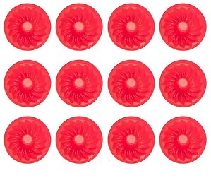 Formas para Mini Pudim com 12 Peças em Silicone  Vermelho Livre de BPA UnyHome.