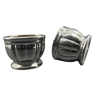 Castiçal/ Vaso Cromado P com 2 peças