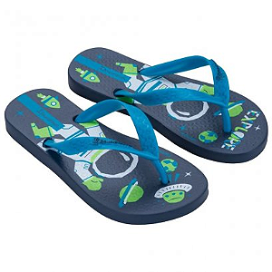 Chinelo Ipanema Preto/azul/branco