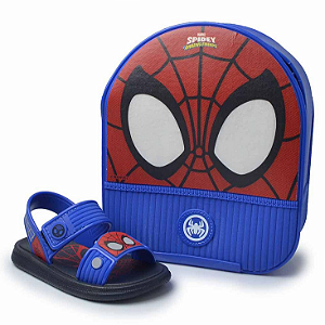 Sandália Spidey friends Azul/verm