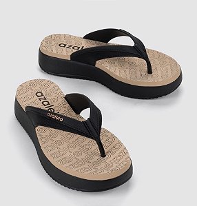 Chinelo Azaleia Preto/bege