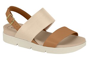 Sandália Beira Rio Creme/camel